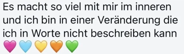 Nachricht einer Teilnehmerin