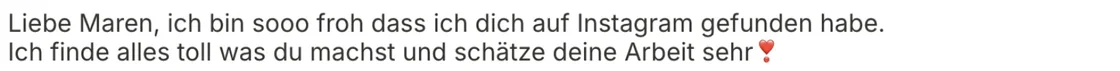 Nachricht einer Teilnehmerin