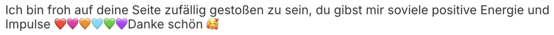 Nachricht einer Teilnehmerin